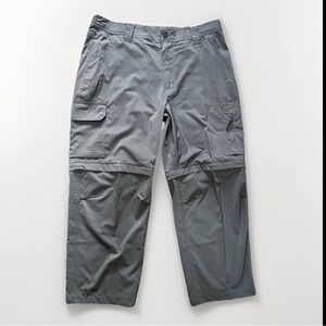 Columbia Utility Convertible Cargo Pants Mens 36 Gray Zip Hiking Outdoor track